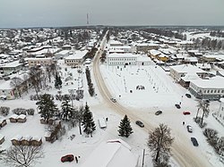 Зимний вид на Торговую площадь со стороны реки Ворожи